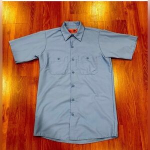 Red Kap - Industrial Short Sleeve Work Shirt, Size Medium In Color Light Blue